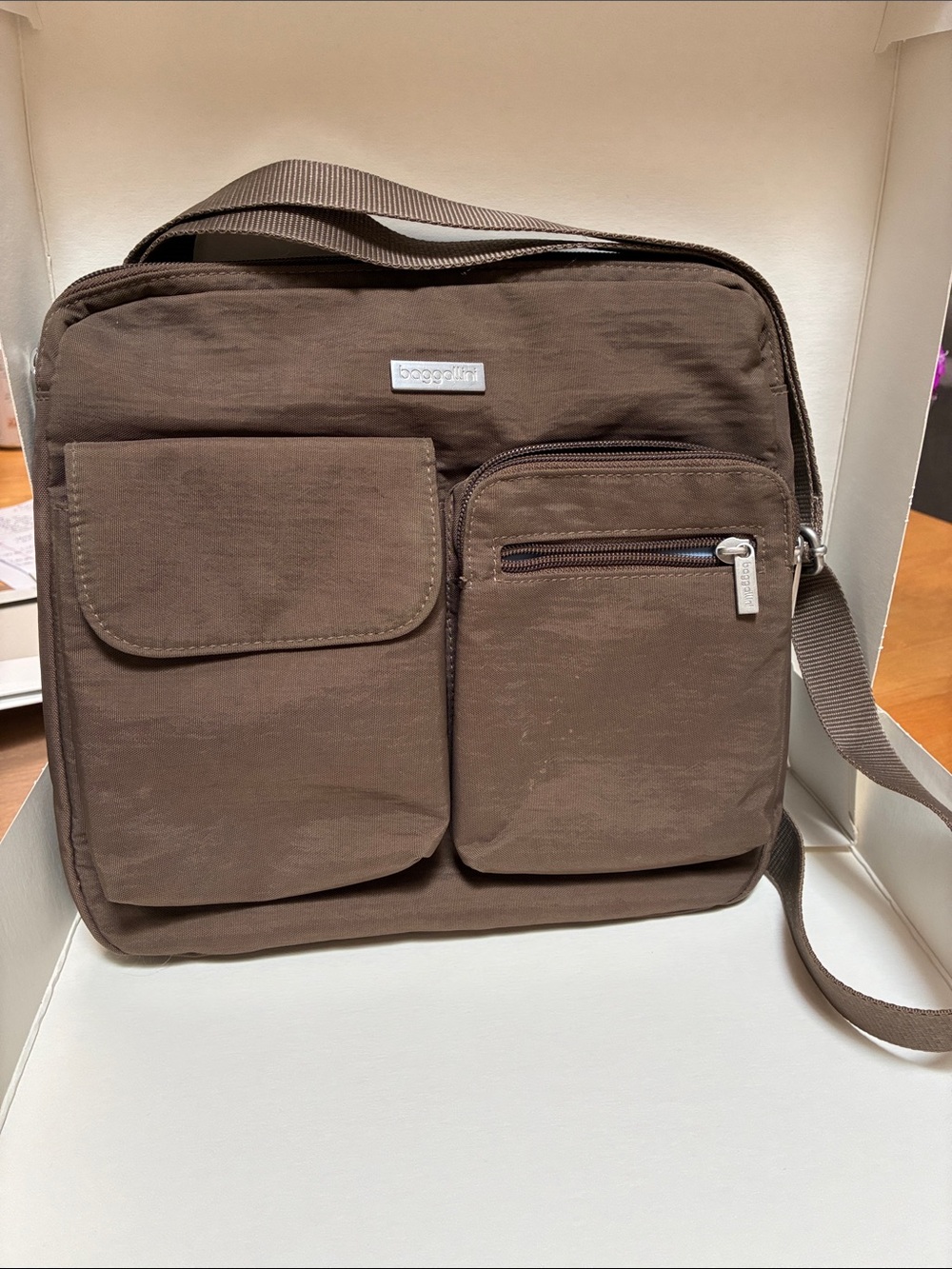 Baggallini Brown Crossbody Bag with Front Pockets
